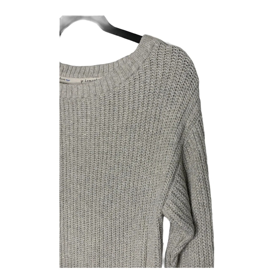 Suéter Toms para mujer gris medio cuello redondo dobladillo dividido mezcla de lana* Foto 2 de 4