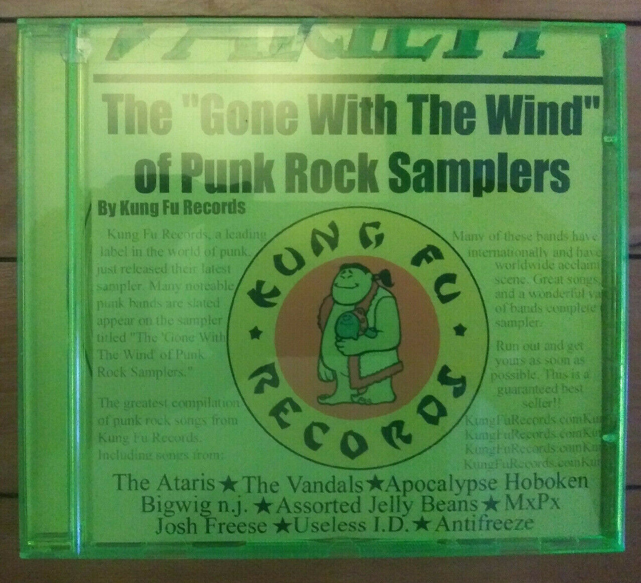 Kung Fu Records The "Gone With The Wind" Of Punk Rock Samplers CD Neon case