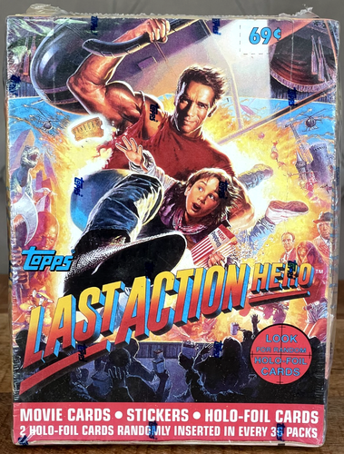 1993 Topps Last Action Hero Hit Movie🍿Pack 8 cartas 1 pegatina Schwarzenegger embalaje original - Imagen 2 de 21