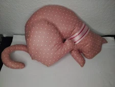 Vintage Fabric Cat Doorstop Stuffed Pillow Kitty Cat Primative Folk Art