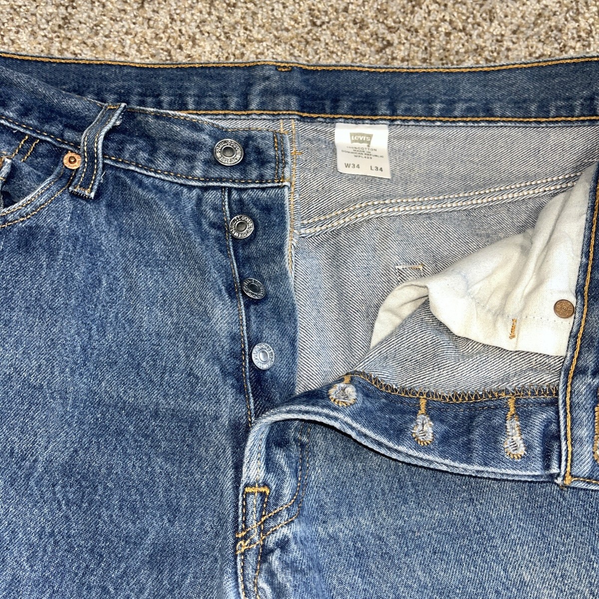 Levis Mens 501XX Straight Jean Tag-Size 34x34 (Actual Levis Mens 501XX Straight Jean Tag-Size 34x34 (Actual