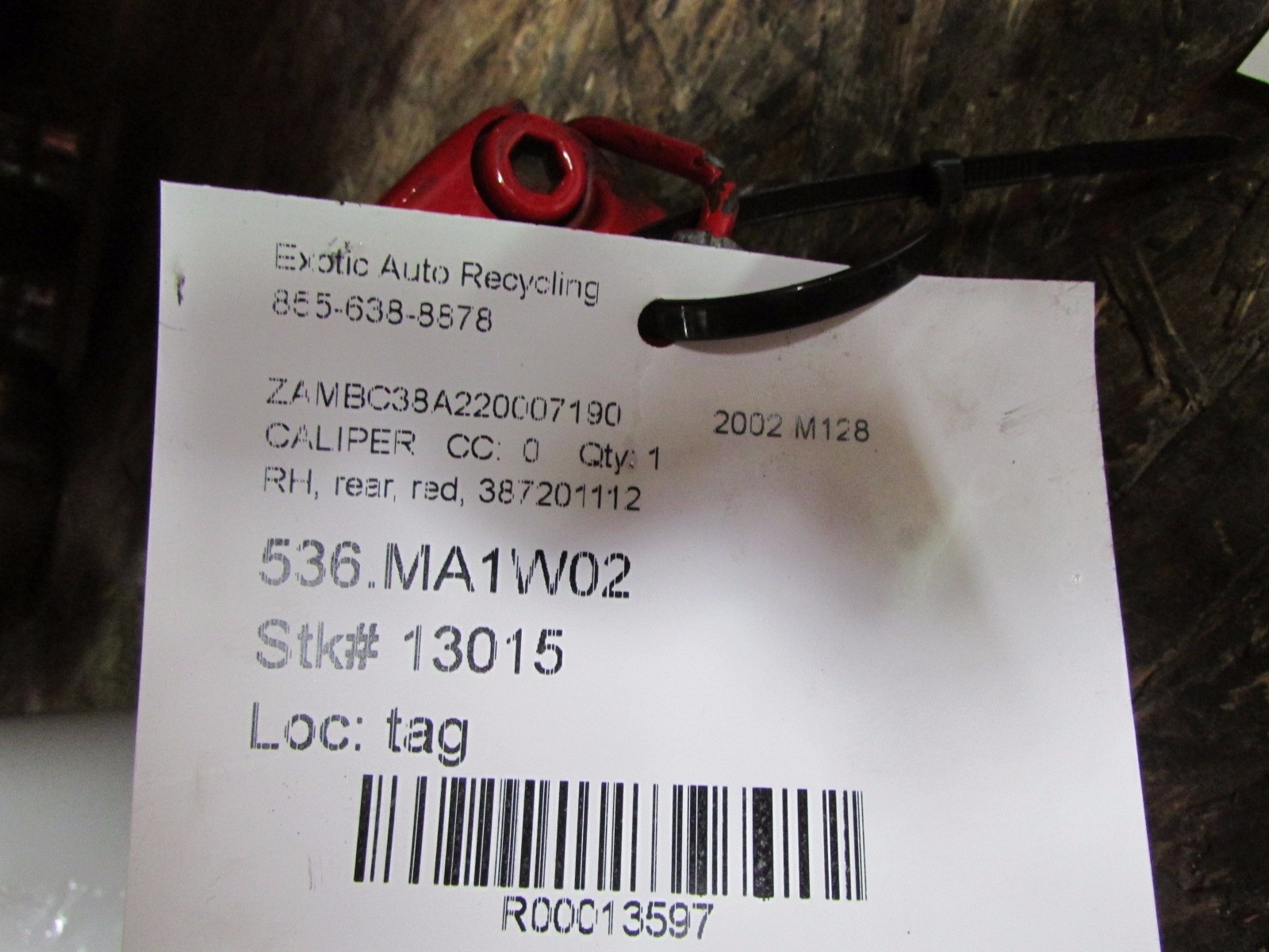 Maserati M128 Coupe, Spyder, RH, Right Rear Brake Caliper, Used, P/N 387201112