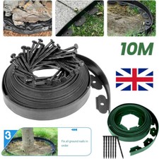10m Lawn Edge Border with 50 pegs Garden Edging For Paths Drives Flower Grass