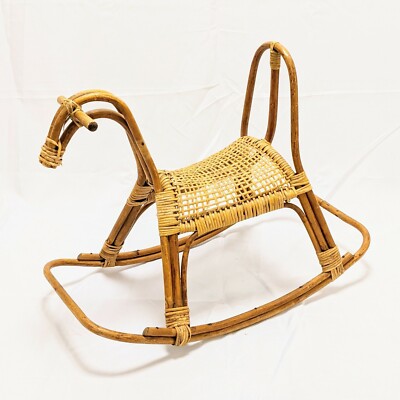 Mid Century Modern Franco Albini style Rattan Bamboo Rocking