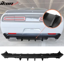 Fits 15-23 Dodge Challenger IKON V3 Style Rear Bumper Diffuser PP Matte Black