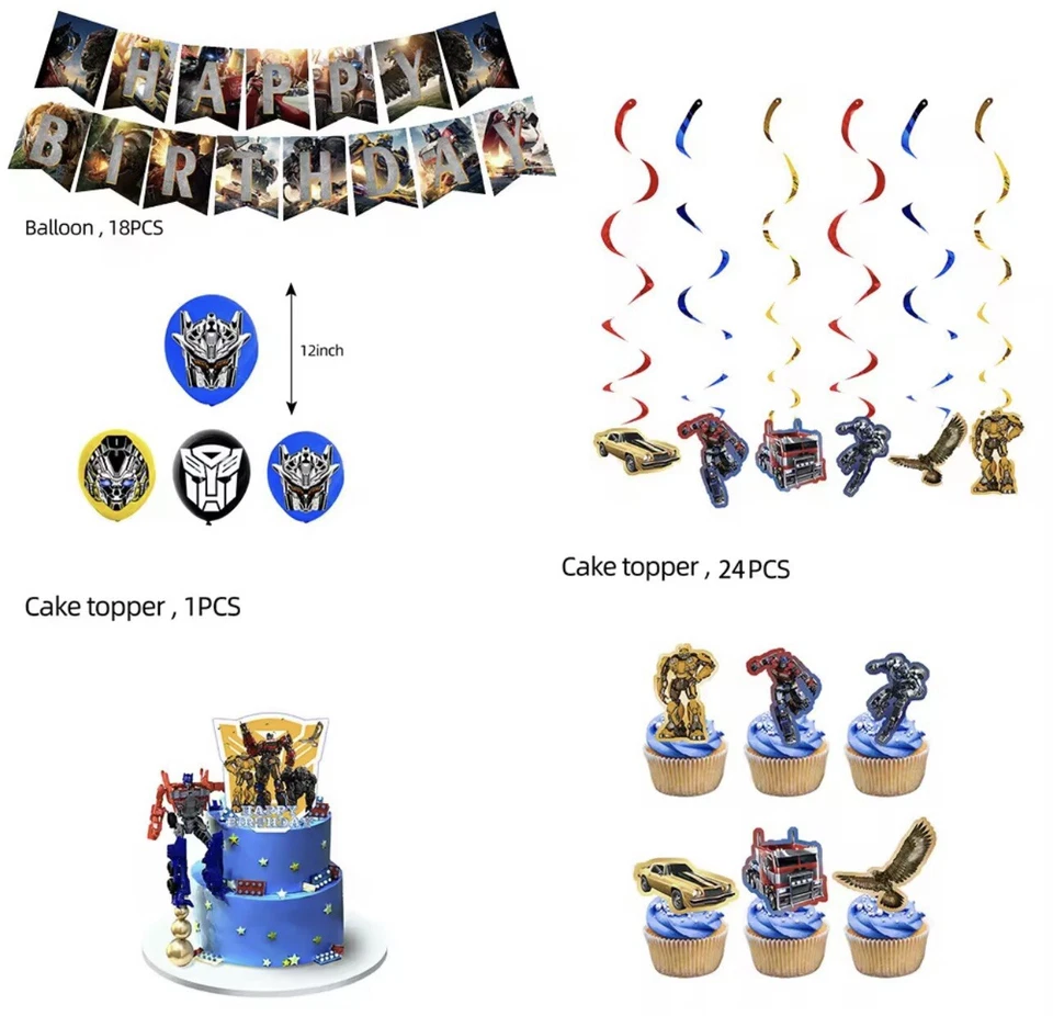 Suministros para fiestas de cumpleaños Transformers Foto 2 de 4