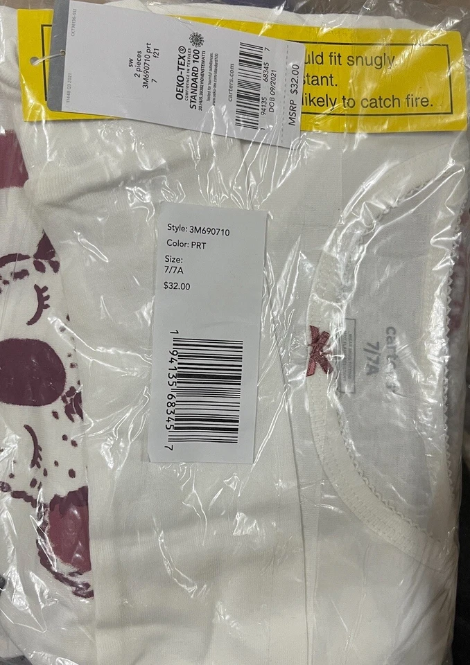 Kids 4-14 Carter’s Koala Love Top & Fleece Bottom Pajama Set  Size 7/7A New - Image 2 of 2