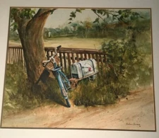 A Original Watercolor By Noted Artist Andrew Kusmin Time In A Moment Painting 