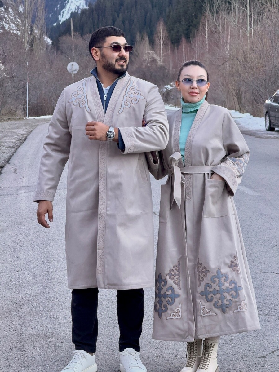 Chapan Shapan Jacket luxury Cape Kazakh Kyrgyz Oversized For men