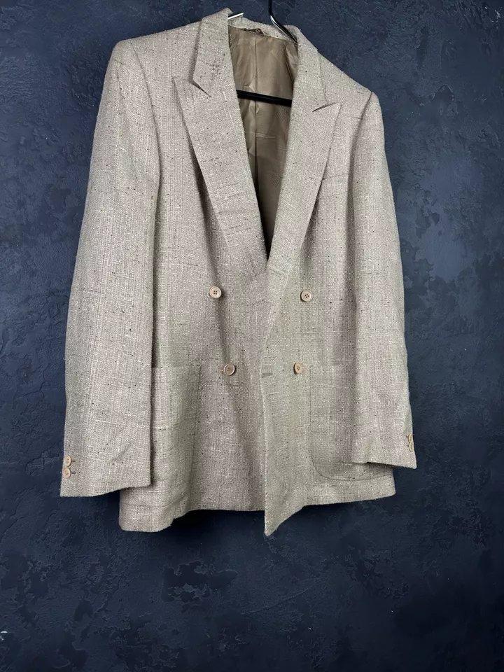 Blazer doble monograma años 90 LANVIN vintage para hombre talla 48 Foto 3 de 4