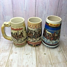 Lot of 6  Budweiser  Holiday Christmas  Mugs