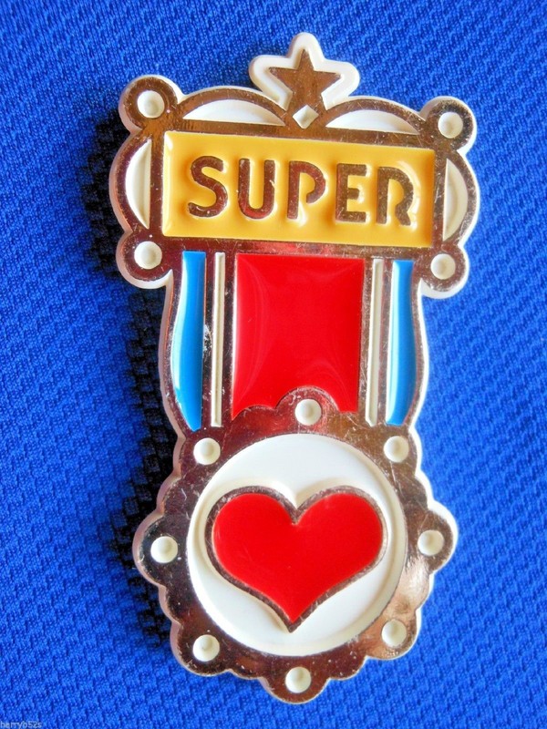 Hallmark 1981 Fridge Magnet Super Metal w Heart BRIGHT SPOTS Refrigerator -VGC
