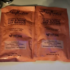 Shea Moisture 2 Oz Coconut & Hibiscus Curl & Shine Moisture Hair Masque x 2 