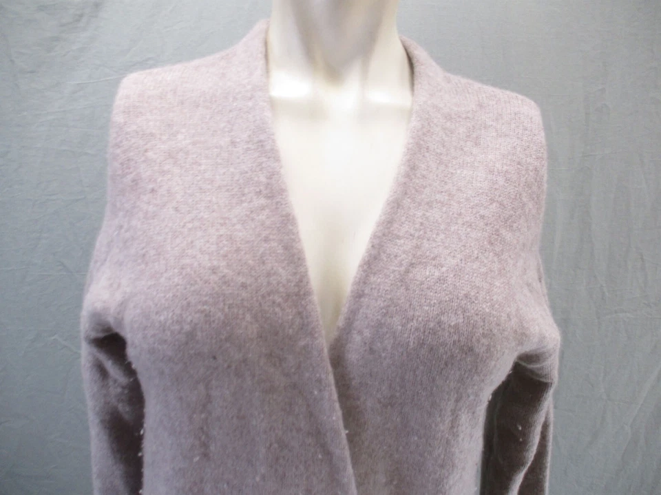 Cardigã feminino halogênio tamanho M cinza lã cashmere mistura frente aberta quente maxi 498 - Imagem 2 de 4