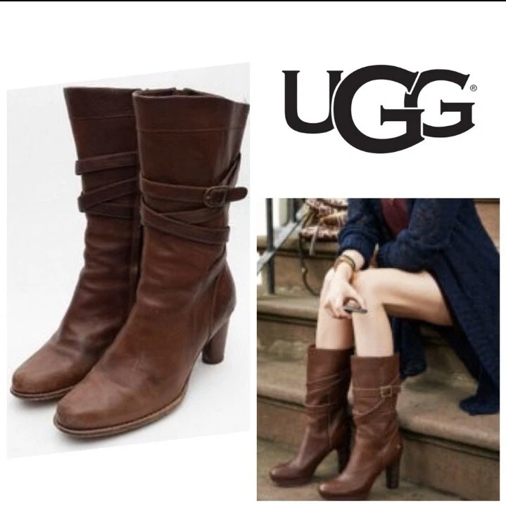 Ugg mid calf cheap leather boots