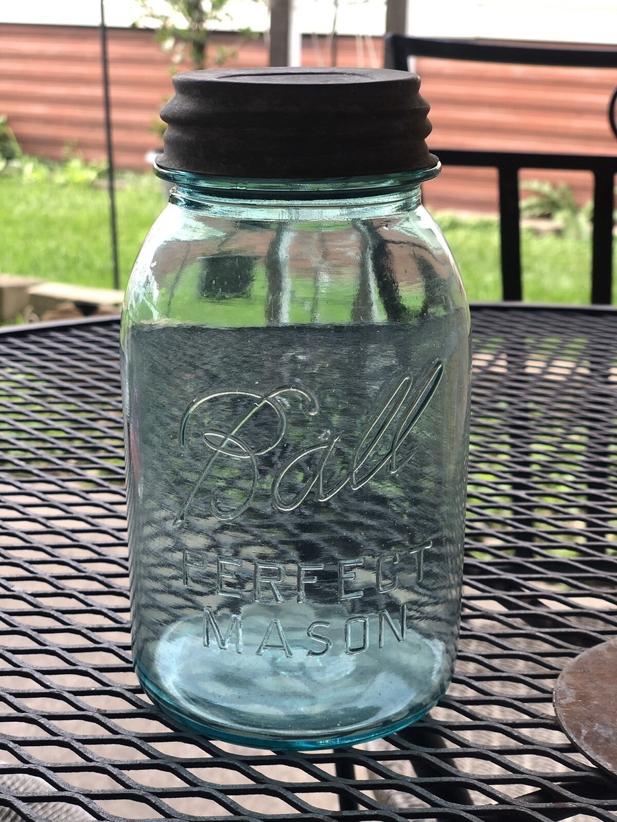 Vintage Blue # 15 Quart Ball Perfect Mason Jar with Zinc Lid | eBay