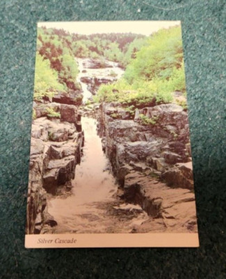 Vintage SILVER CASCADE IN CRAWFORD NOTCH White Mountains New Hampshire Postcard