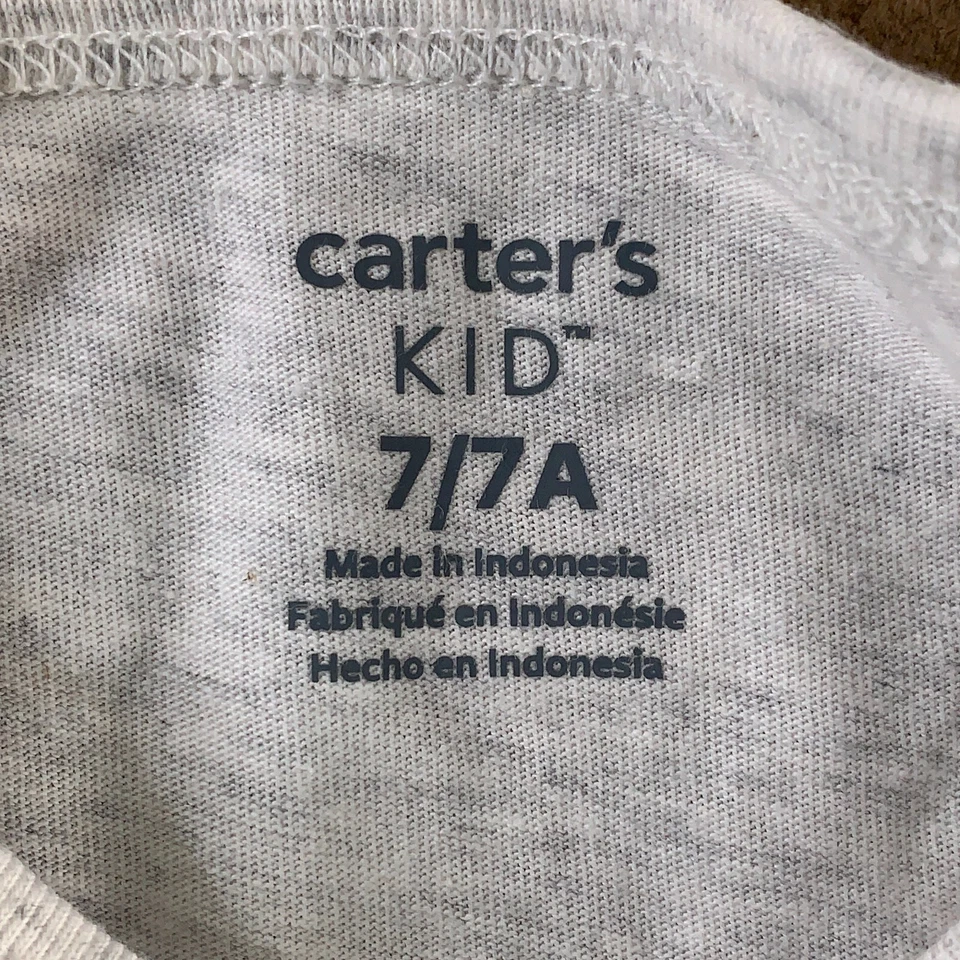 Camisetas Carter's Niñas Talla 7 Manga Larga Rojo Vacaciones Gris Leopardo Gráfico Nuevas con Etiquetas Foto 4 de 4