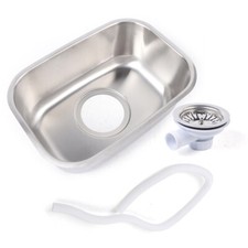 Small Stainless Steel Narrow Rectangle Undermount Sink Compact Bar Sink Kitchen 