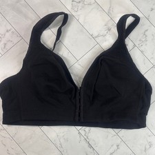 NWOT Catherines Womens Bralette Bra Black Unlined Front Closure NO WIRE 44B