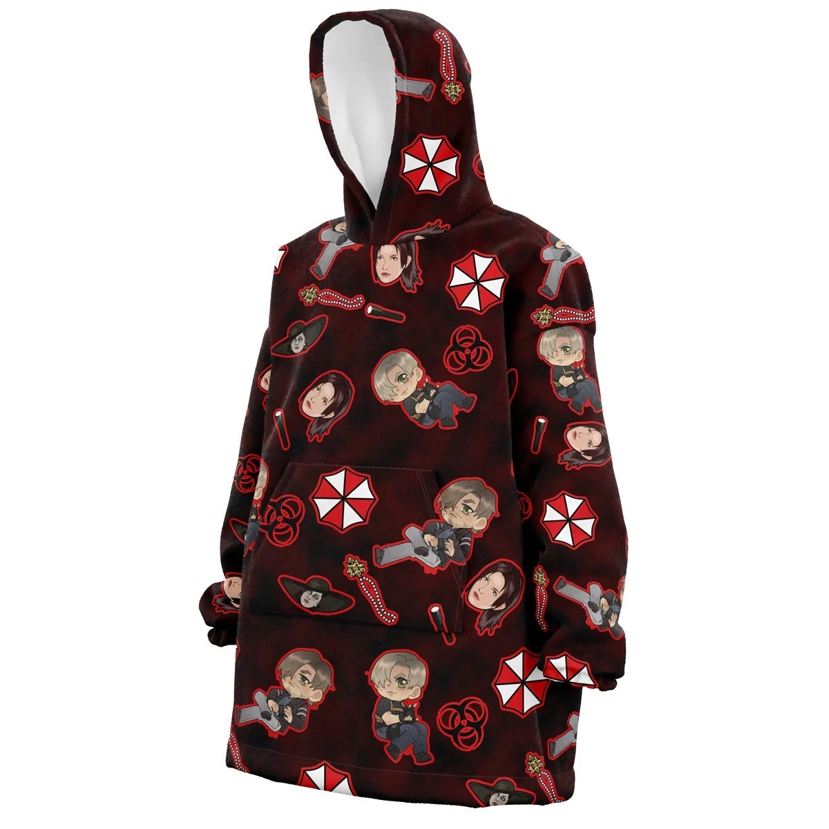Resident Evil Pattern Blanket Hoodie, Christmas Gift Idea