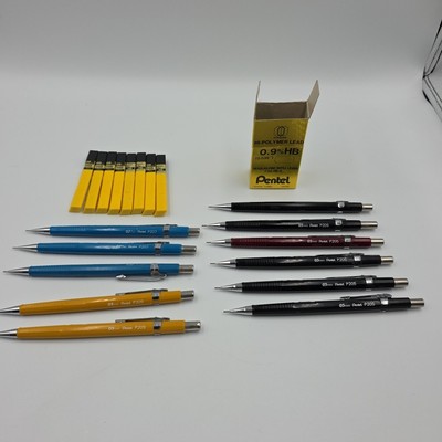 Pentel Pencils P205 P207 P209 & 0.9MM Refills Lot Of 11 Made In Japan VTG