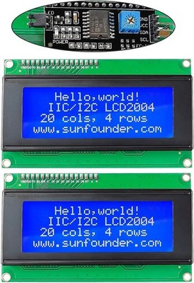2 Pack 2004 20x4 LCD Module IIC I2C Interface Adapter Blue Backlight Compatib...
