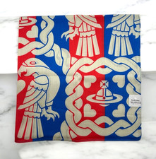 Vivienne Westwood Cotton scarf Handkerchief Twin Eagle New Blue x Red Orb