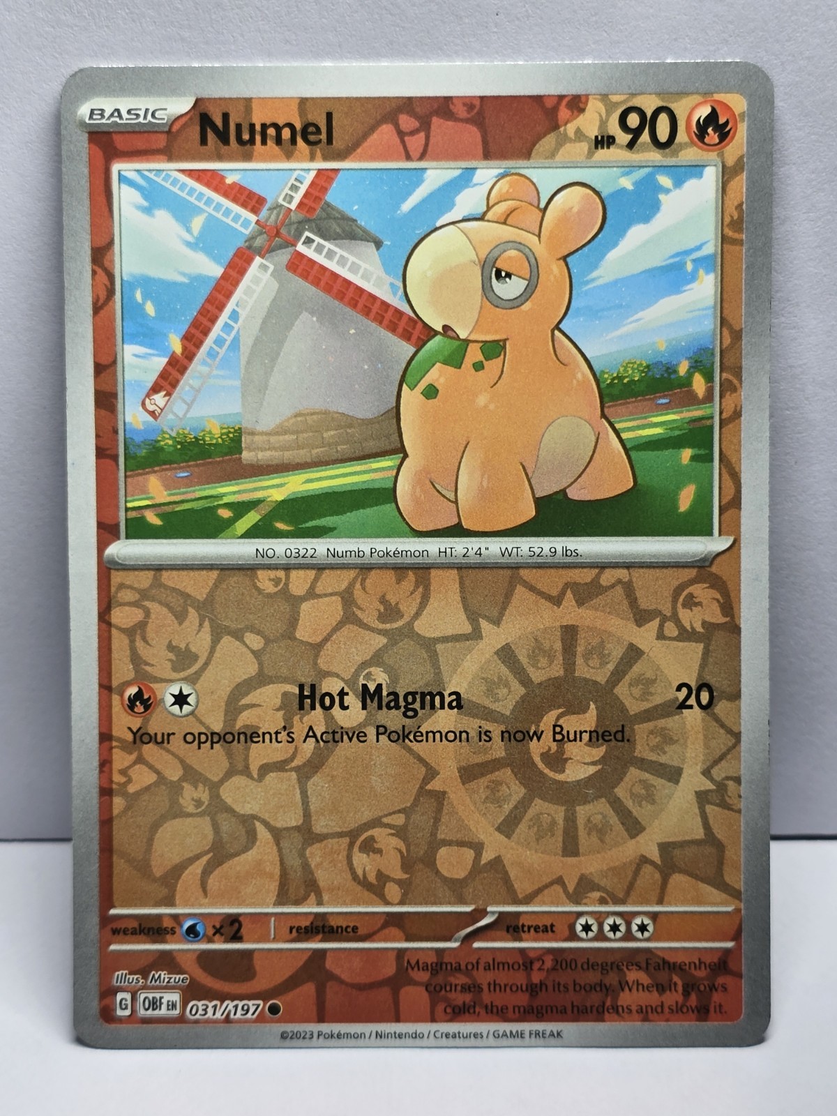 Numel 31/197 Obsidian Flames Reverse Holo Pokémon TCG 2023 Common Card NM