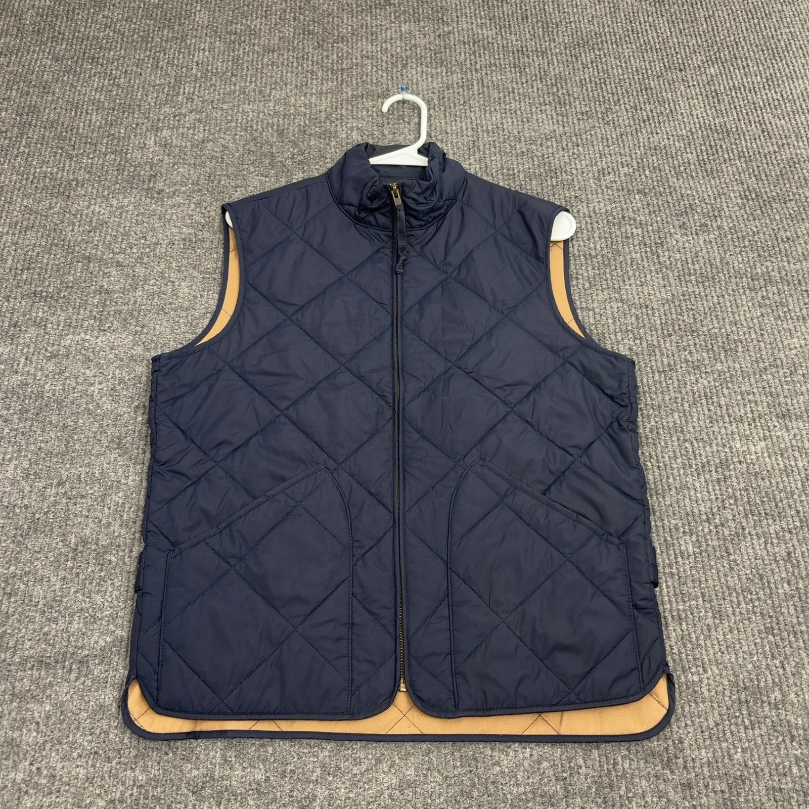 J Crew Vest Mens S Navy Blue Polyester Quilted Authentic Outerwear Classic