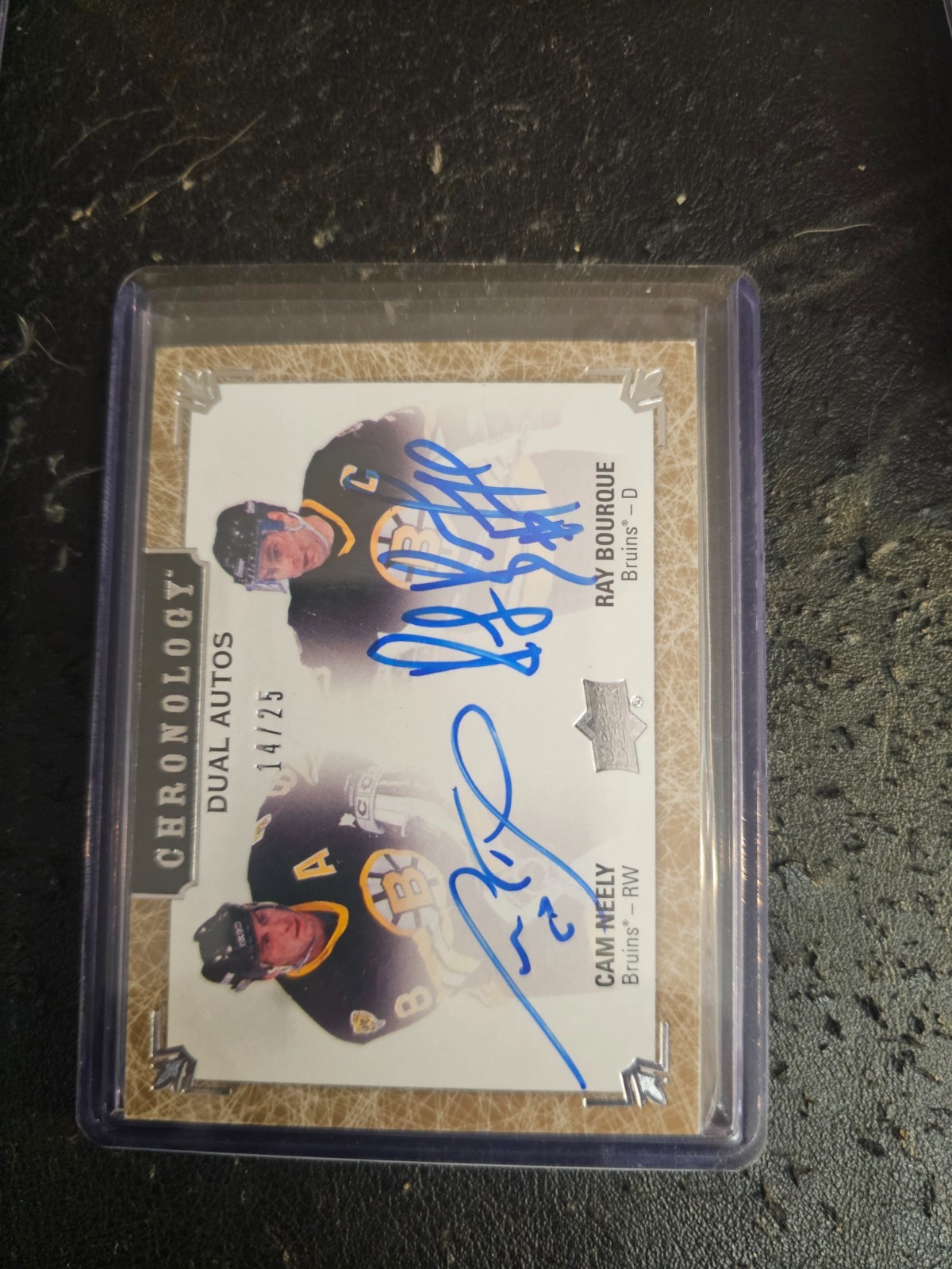2018 19 UD Chronology Dual Autos #14/25 Cam Neely Ray Bourque Boston Bruins