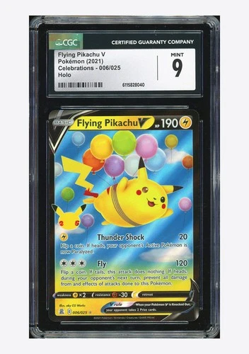 Pokemon CGC 9 Flying Pikachu V Holo 2021 006/025 Celebrations English