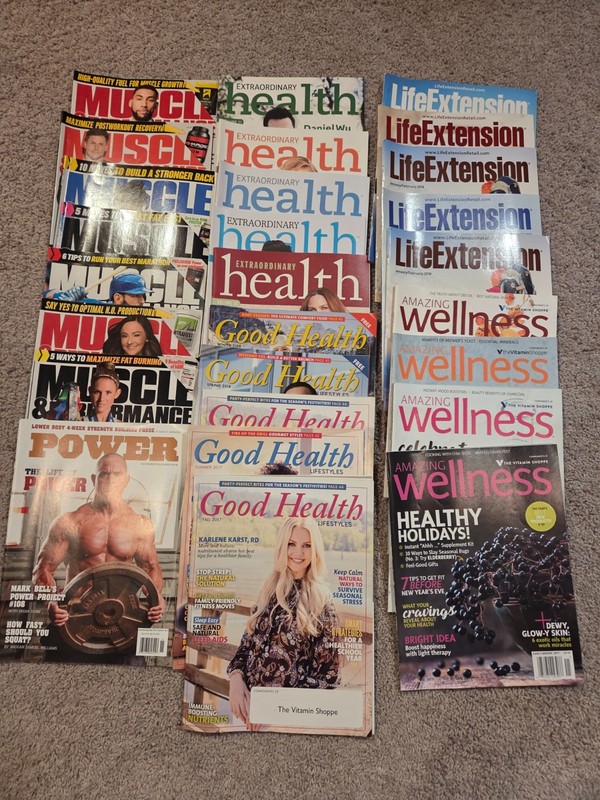 27 total magazines....Health, Wellness, and Fitness Magazine Lot......