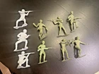 Vintage 1960s Louis Marx 6 Inch German/US WWII Plastic Toy Soldiers Lot of 9