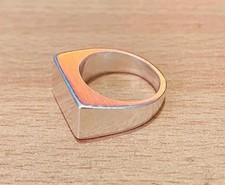 Anillos de sello para hombre anillo grueso de plata 925 anillo pesado anillo cuadrado