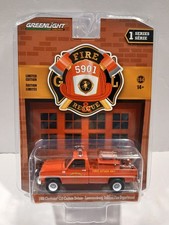Greenlight Fire & Rescue 1986 CHEVROLET C20 - Indiana Fire Dept 1:64 Diecast