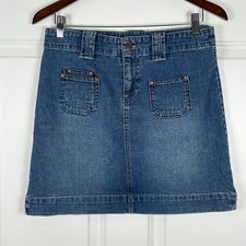 Old Navy Jean Mini Skirt Pockets Vintage Y2K 2000s Dark Wash Women's Size 4
