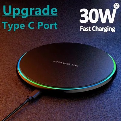 Wireless Charger 30W SCHNELL Ladegerät Induktive Ladestation Kabellos Handys