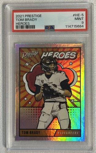 MA6 2021 PANINI PRESTIGE HEROES #HE-5 TOM BRADY BUCCANEERS PSA 9 (B)