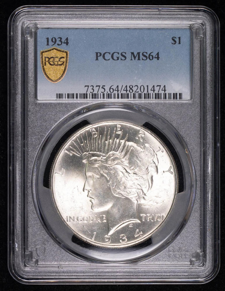 1934 P Peace Silver Dollar PCGS MS-64