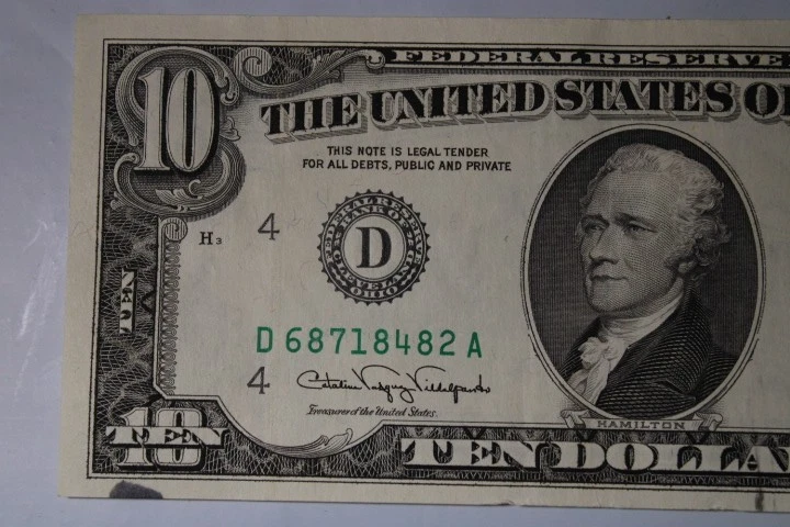 Series 1990 C 10$ Dollar Bill Federal Reserve Note Ten Dollars 39 - Image 4 of 4