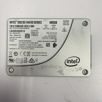 Intel SSDSC2KG480G801, 480 GB, Internal, 2.5 Inch Solid State Drive