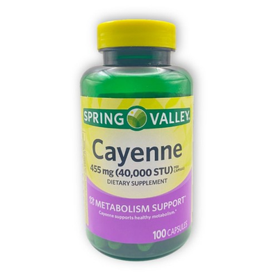 #ad Spring Valley Cayenne Pepper Capsules • Capsaicin STU 40000 • 100 Pills $12.99