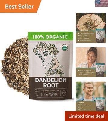 Organic Dandelion Root Tea - 16 Oz Loose Leaf for Liver Cleanse & Digestion
