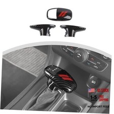 for Dodge Gear Shift Knob Cover Trim Internal Accessories for Carbon Fiber-Red