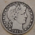1914 Barber Half Dollar 50c VG/F as Pictured L4-2