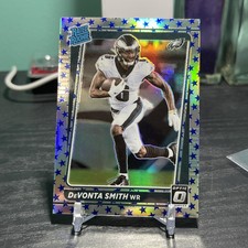 2021 Optic DEVONTA SMITH Blue Stars Prizm Rated Rookie RC #205 Eagles #SSP 