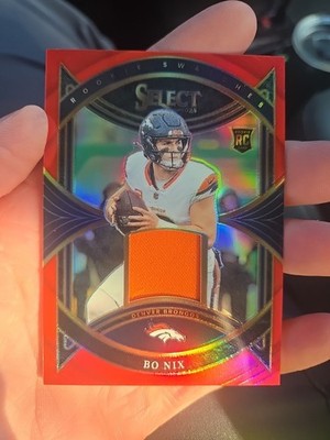 2024 Panini Select - Rookie Swatches Bo Nix #RS-BNX Red Prizm (RC