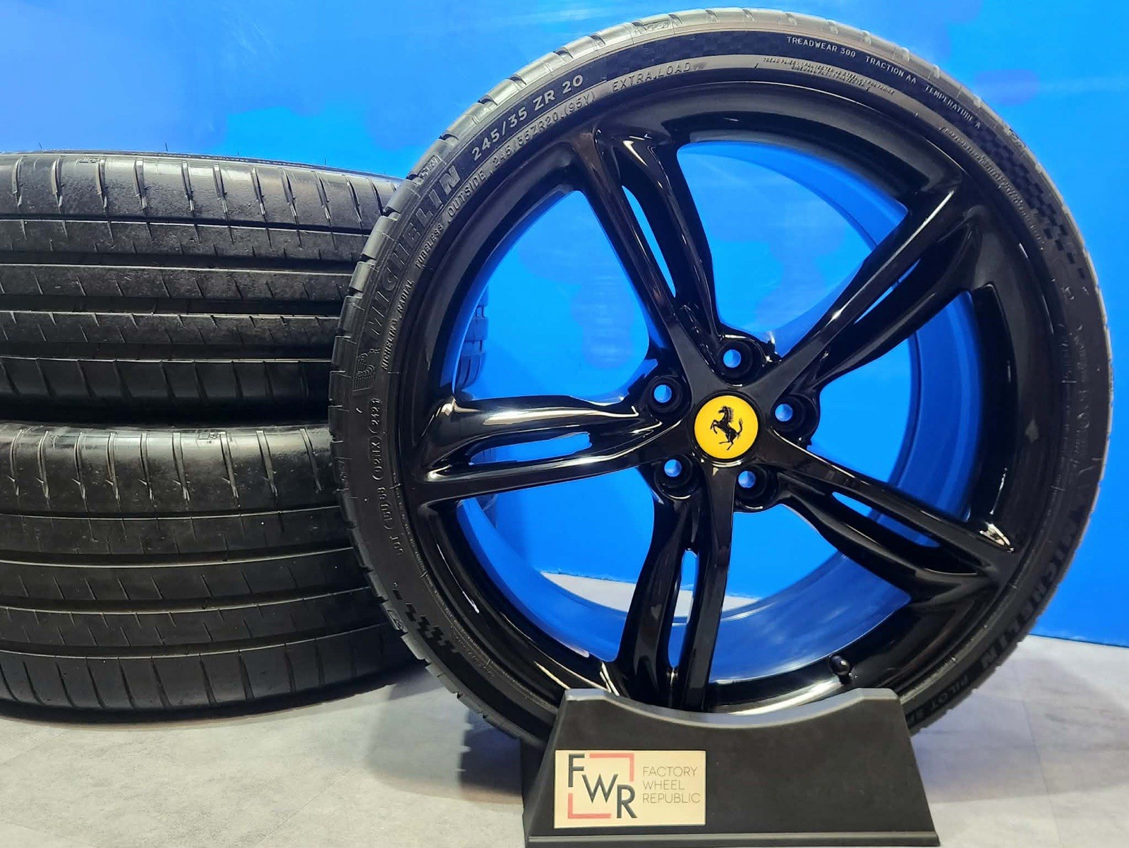 20” Ferrari 296 GTB Wheels Rims Tires Factory OEM Original Gloss Black 🔥🔥🔥