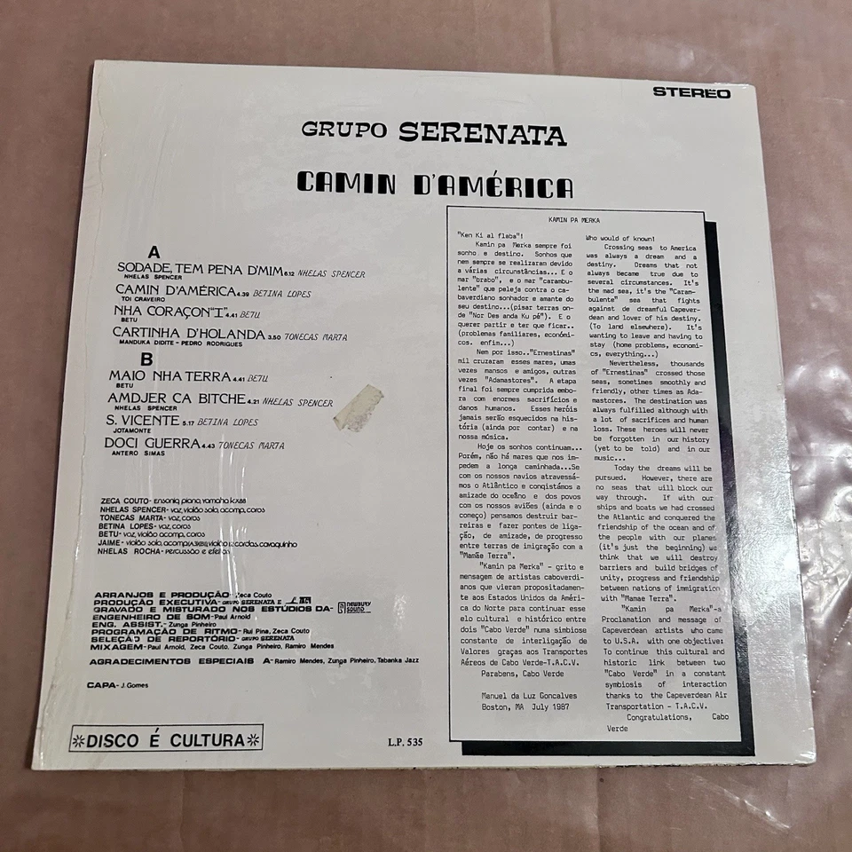 Grupo Serenata Camin D’America TACV LP 535 Vinyl Record African Folk World Rare! - Image 2 of 4